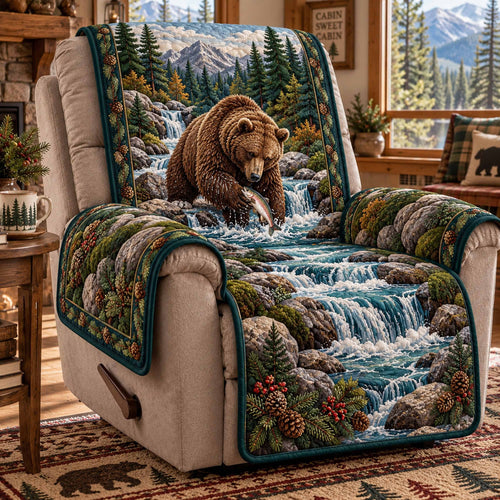 Wild Bear Quilted Sofa Cover SN0TD1226