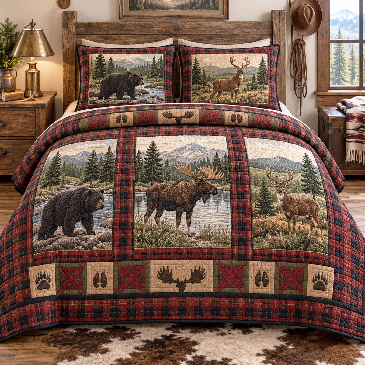 Wild Lodge 3-Piece Quilted Bedding Set SN0TD1178