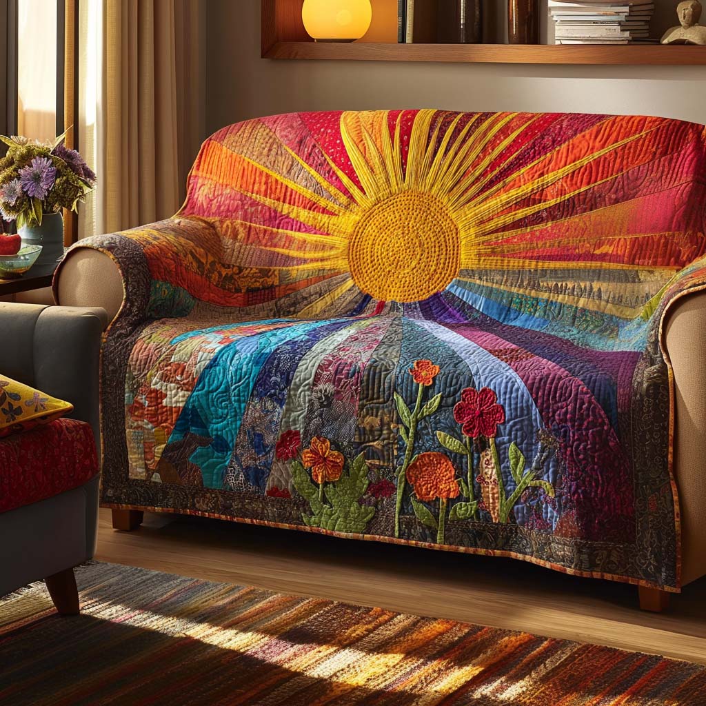 Wild Meadow Quilted Sofa Cover NCU0NT10899