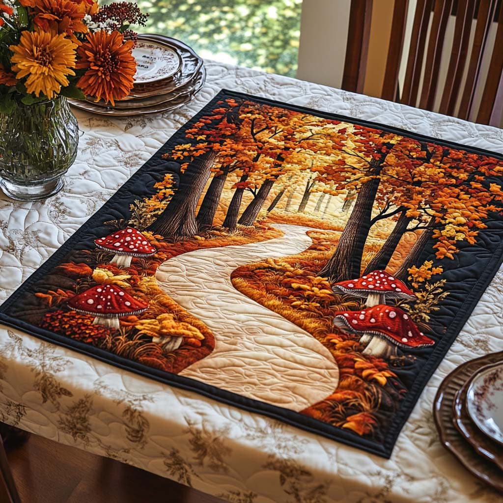 Wild Mushroom Quilted Table Topper NCU0DDK905