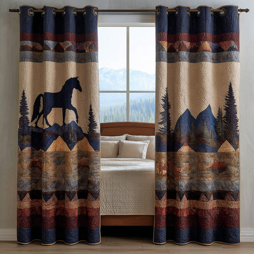 Wild Plains Horse Quilted Curtains NCU0DH844