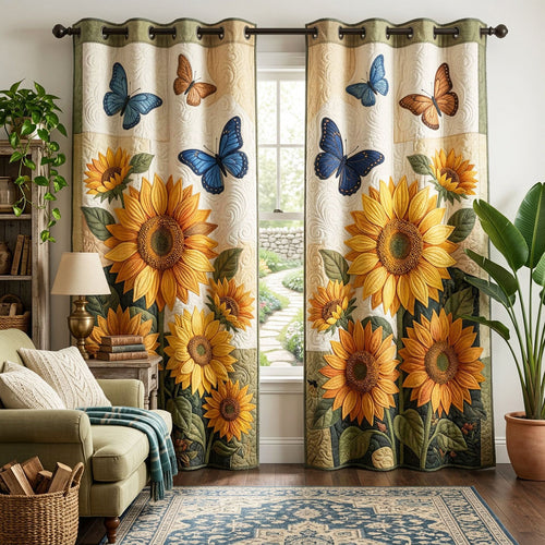Wild Sunflower Quilted Curtains NCU0ND73