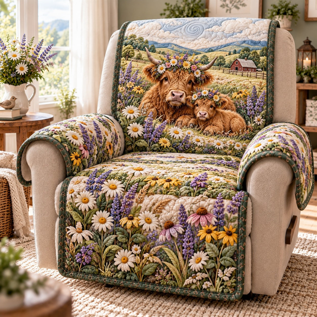 Wildflower Barn Haven Quilted Sofa Cover SN0TD1331