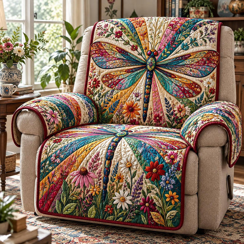 Wildflower Dragonfly Garden Quilted Sofa Cover SN0DV1066