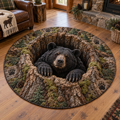 Wildwood Bear Quilted Round Mat SN0TV717