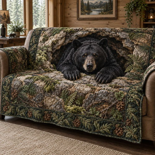 Wildwood Bear Quilted Sofa Cover SN0TV710