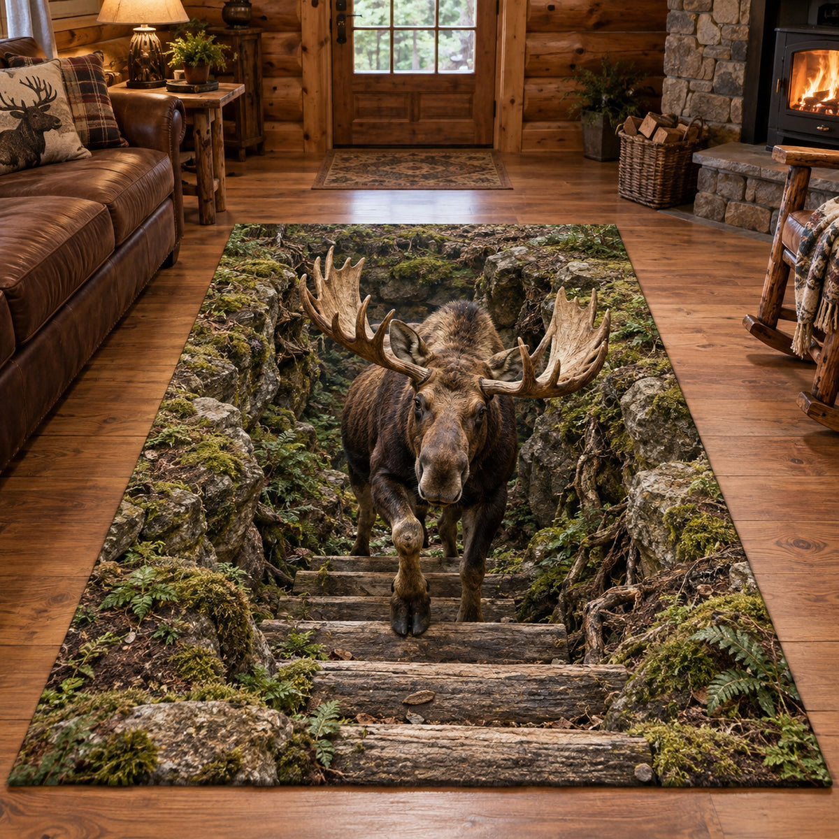 Wildwood Moose Area Rug SN0TV696