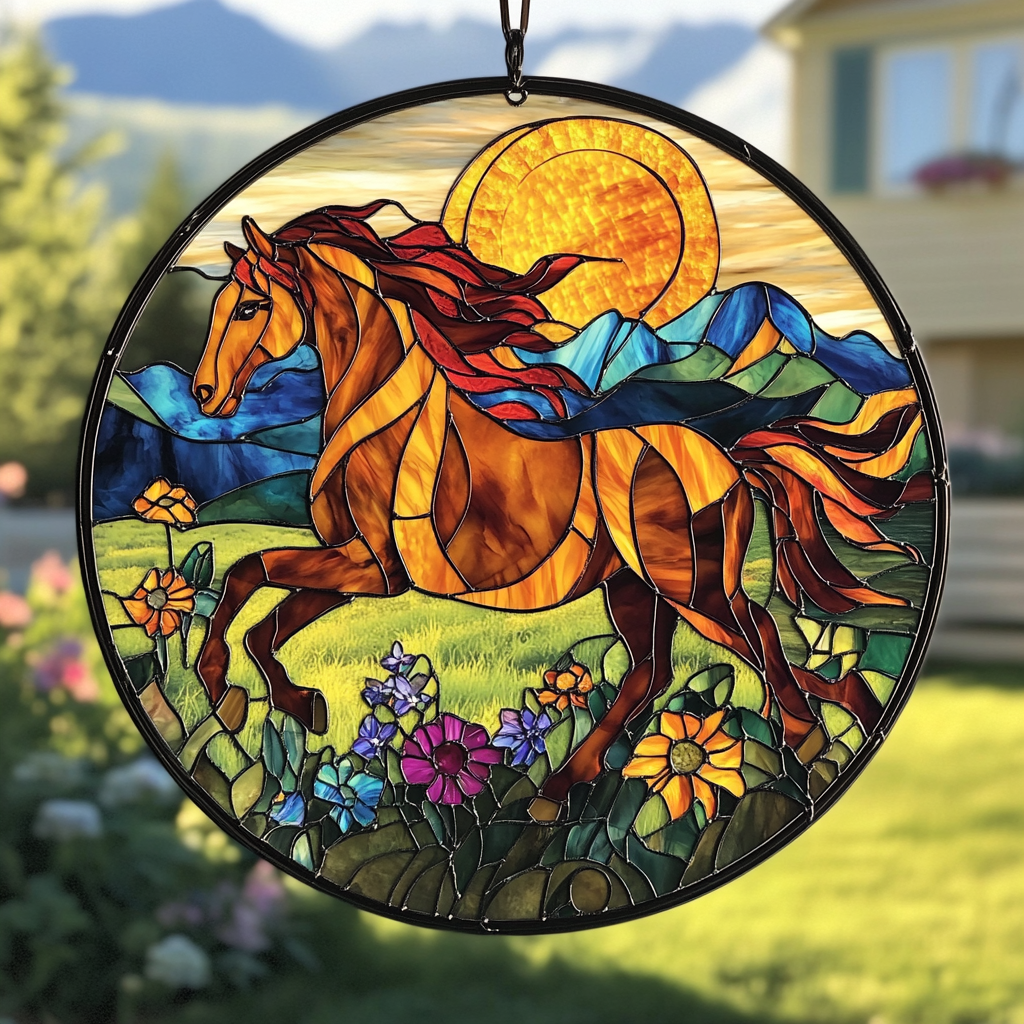 Wind Whisper Horse - Window Hanging Suncatcher NCU0PD018