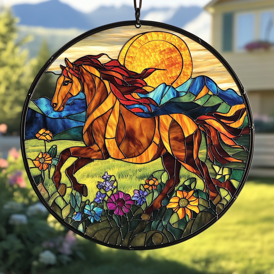 Wind Whisper Horse - Window Hanging Suncatcher NCU0PD018