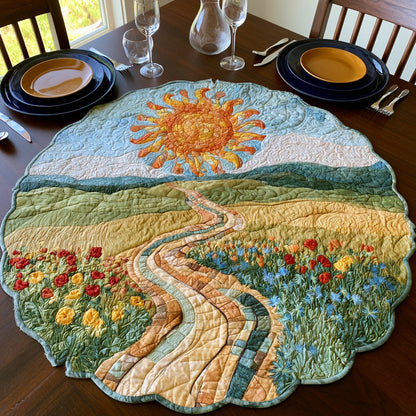 Winding Meadows Custom Shape Quilted Table Topper NCU0LV274