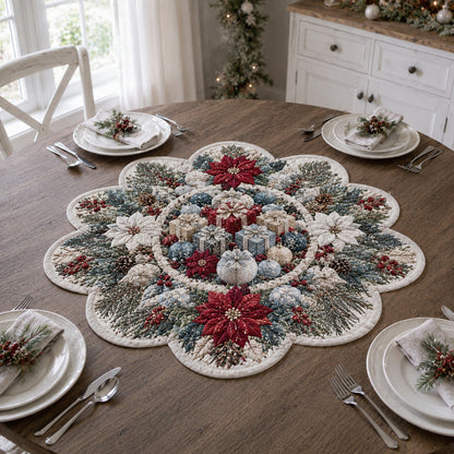 Winter Gift Star Custom Shape Quilted Table Topper SN0DV354