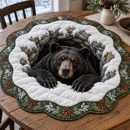 Winter Bear Custom Shape Quilted Table Topper SN0TV697