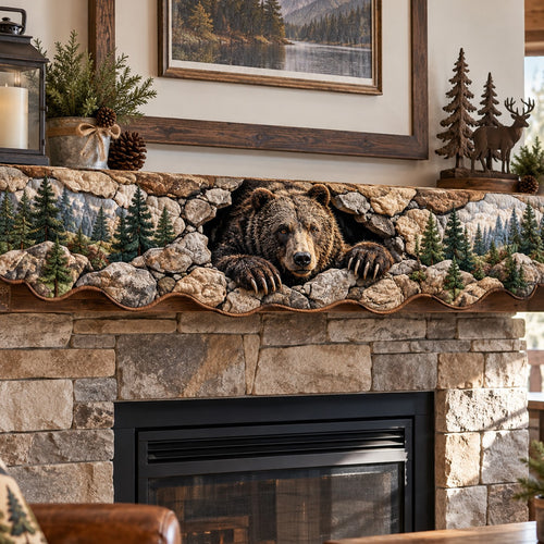 Winter Bear Den Quilted Mantel Scarf SN0PT1416