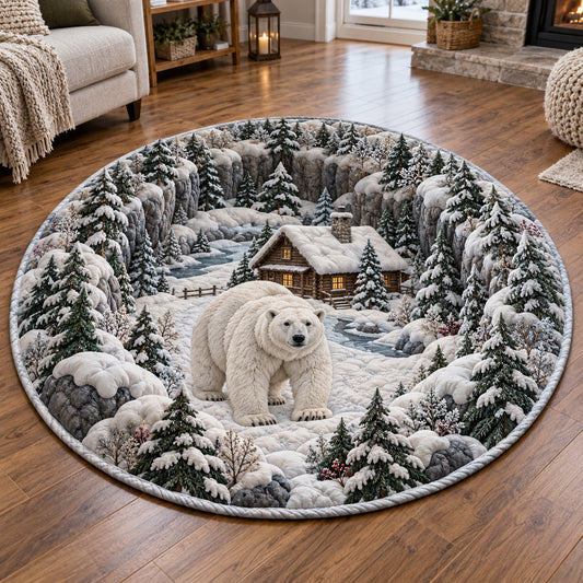 Winter Bear Sanctuary Quilted Round Mat SN0TV536