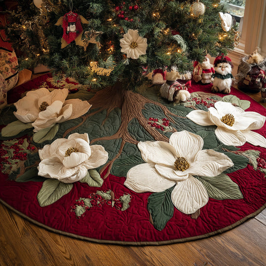 Winter Bloom Christmas Quilted Tree Skirt NCU0DV1387