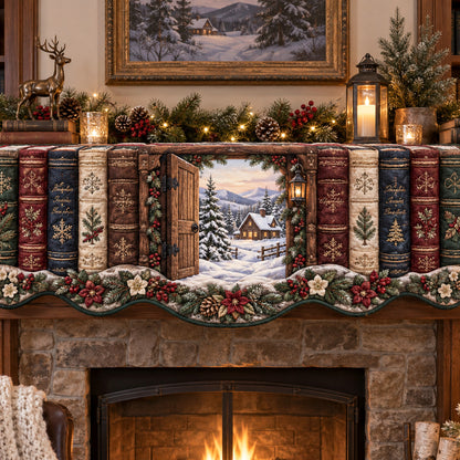 Winter Book Nook Quilted Mantel Scarf SN0TV604