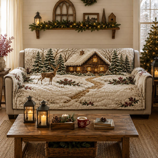 Winter Cabin Quilted Sofa Cover SN0DV148