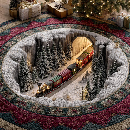 Winter Canyon Train Quilted Round Mat SN0DV762