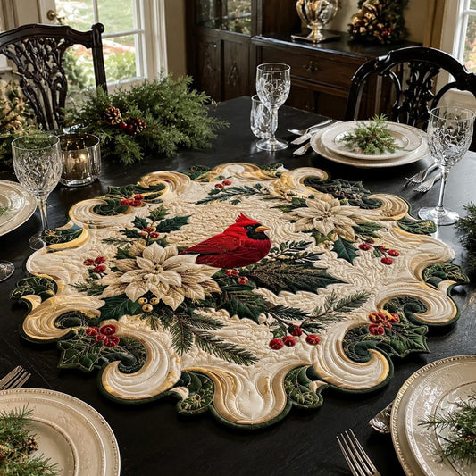 Winter Cardinal Custom Shape Quilted Table Topper SN0DV428