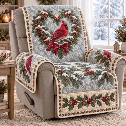 Winter Cardinal Quilted Sofa Cover SN0TD1210