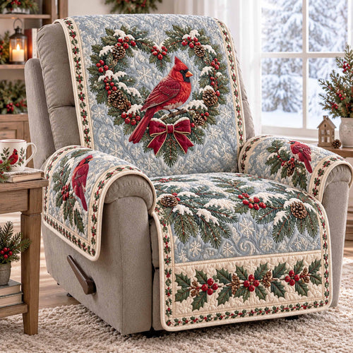 Winter Cardinal Quilted Sofa Cover SN0TD1210