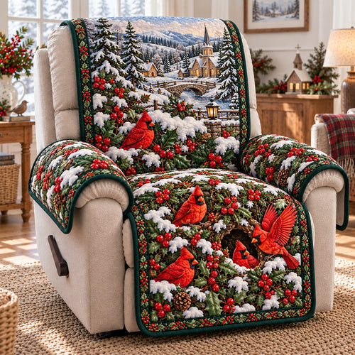 Winter Chapel Berries Quilted Sofa Cover SN0TD1354