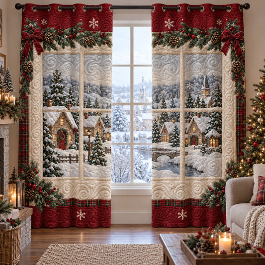 Winter Cottage Quilted Curtains SN0TV756