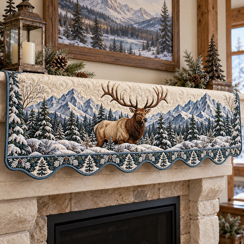 Winter Elk Valley Quilted Mantel Scarf SN0TV1034