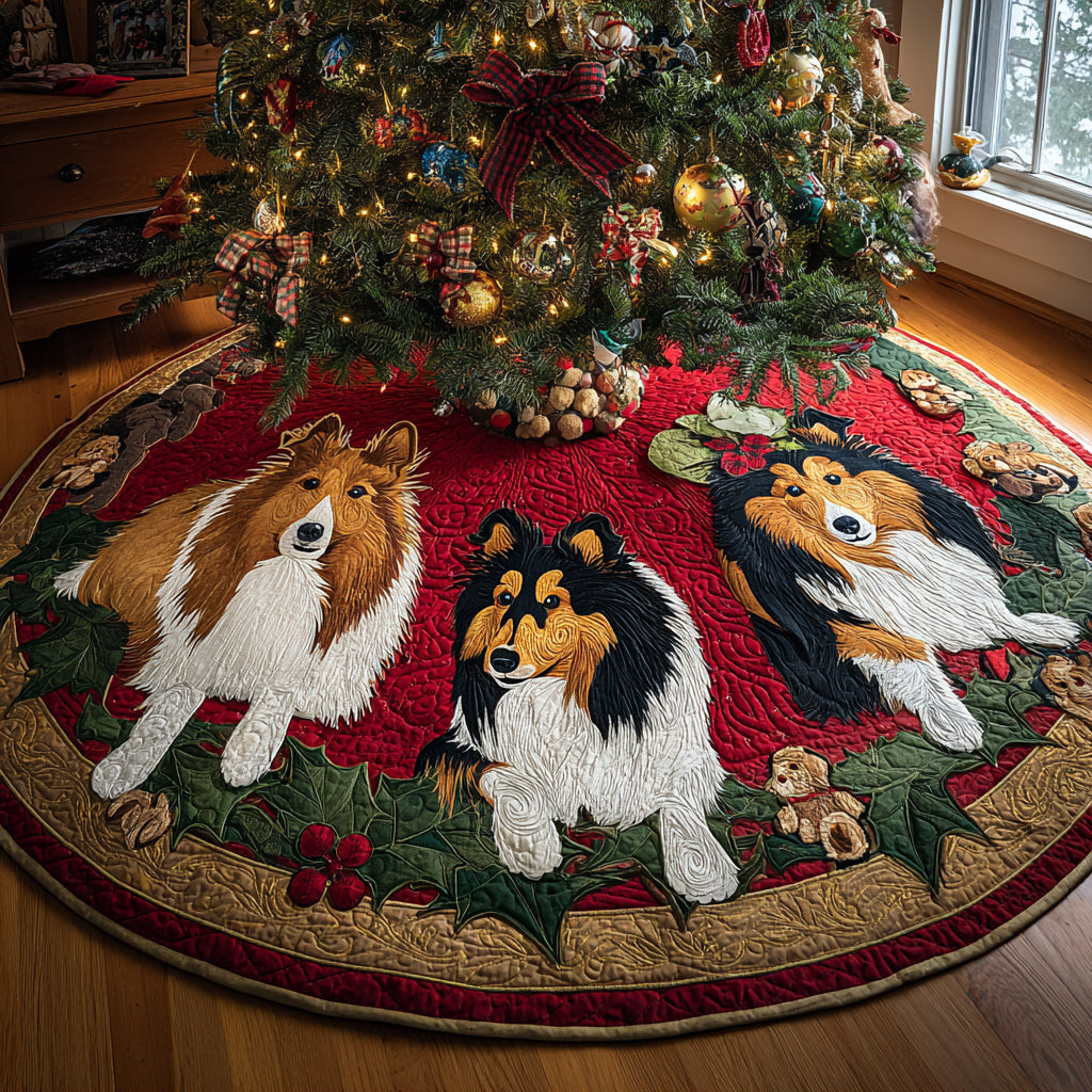 Winter Fluff Christmas Quilted Tree Skirt NCU0DV8391
