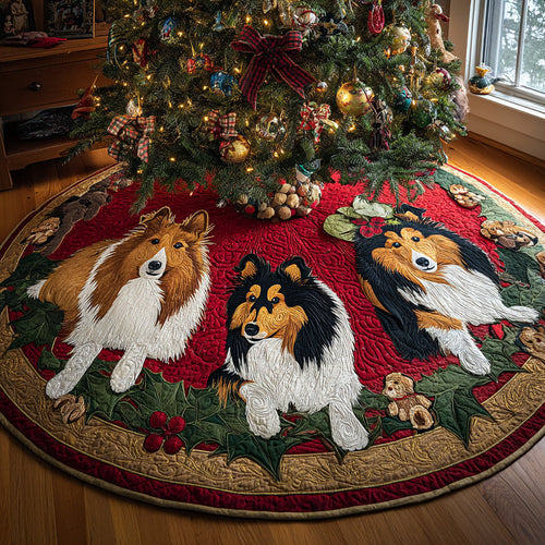 Winter Fluff Christmas Quilted Tree Skirt NCU0DV8391
