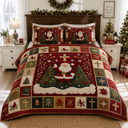Winter Grace Chapel 3-Piece Quilted Bedding Set SN0PT431