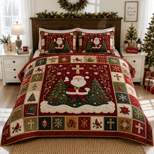 Winter Grace Chapel 3-Piece Quilted Bedding Set SN0PT431