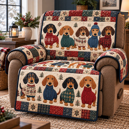 Winter Hat Dachshunds Quilted Sofa Cover SN0HH0969