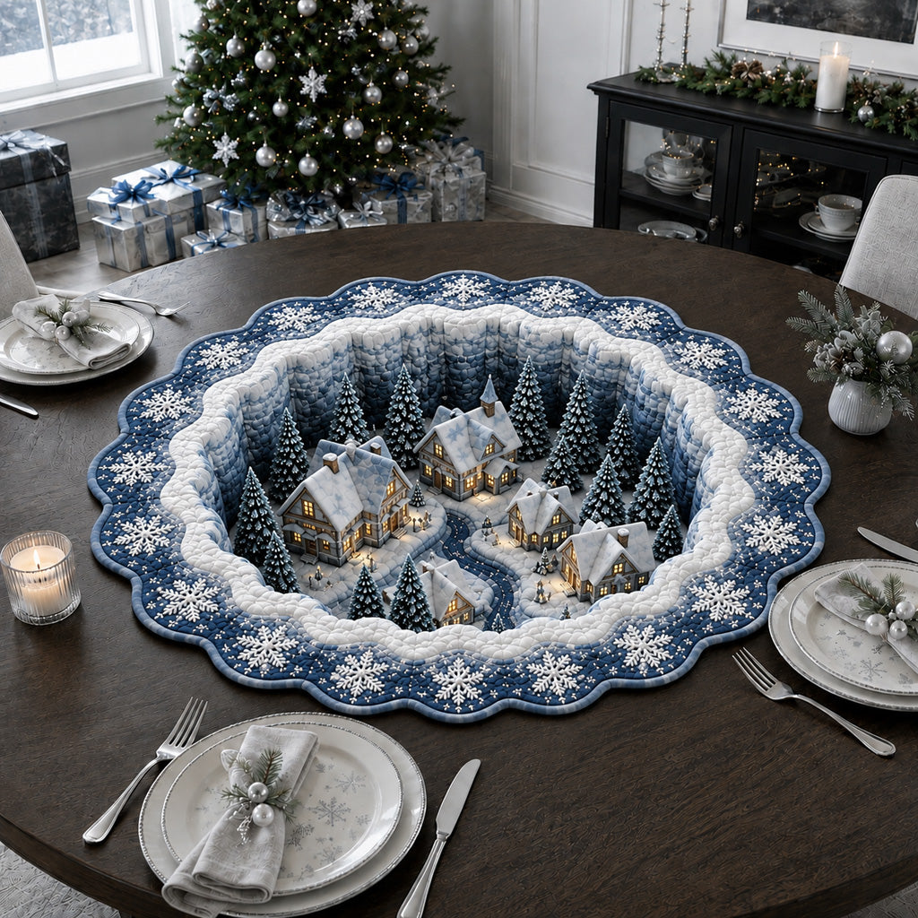 Winter Haven Village Custom Shape Quilted Table Topper SN0HH0115