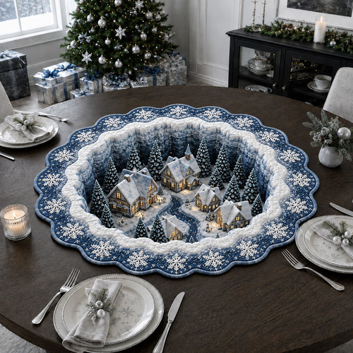 Winter Haven Village Custom Shape Quilted Table Topper SN0HH0115