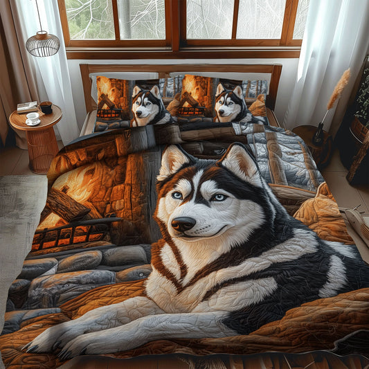 Winter Howl 3-Piece Quilted Bedding Set NCU0DV2466