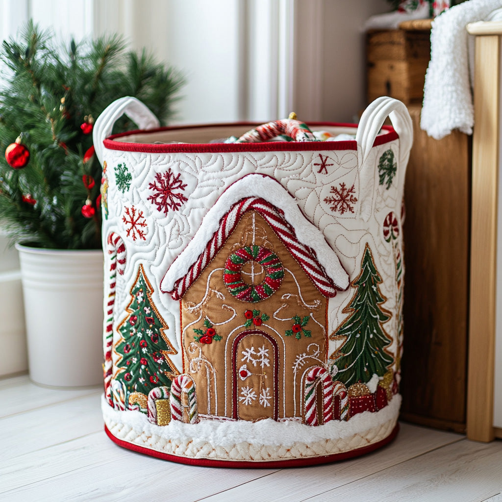 Winter Lodge Quilted Laundry Basket NCU0DV888