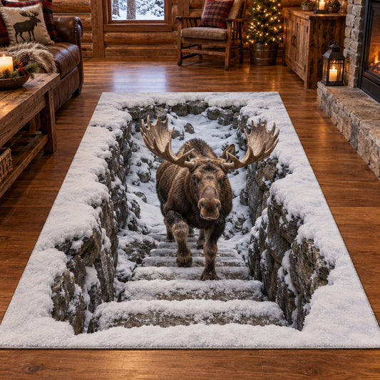 Winter Moose Area Rug SN0TV692