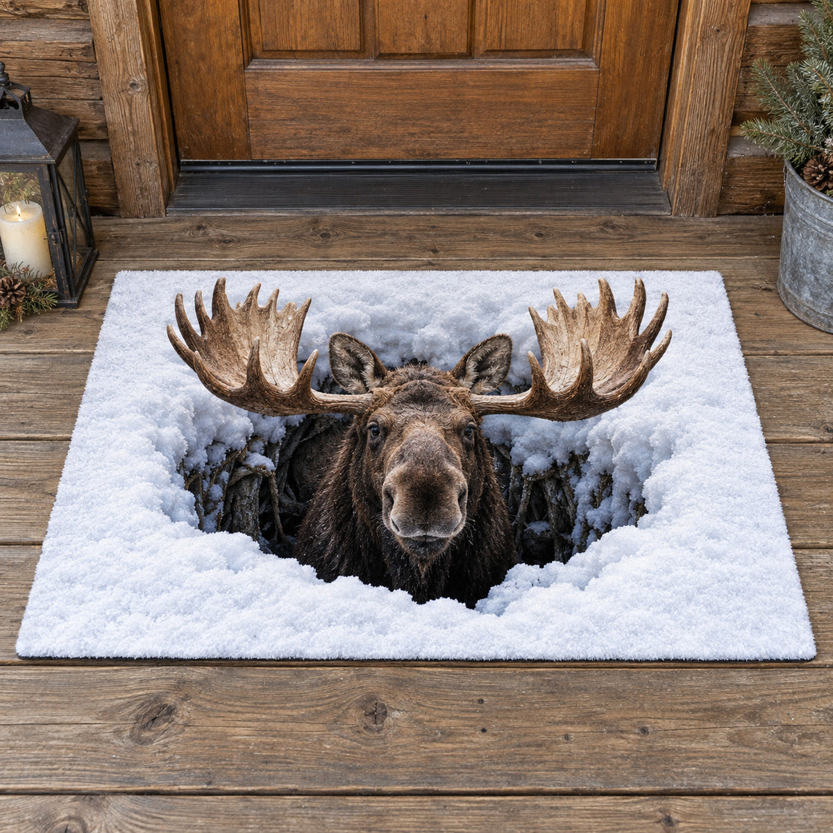 Winter Moose Doormat SN0TV680