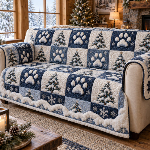 Winter Paw Haven Quilted Sofa Cover SN0TV390
