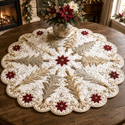 Winter Petals Custom Shape Quilted Table Topper SN0TV117