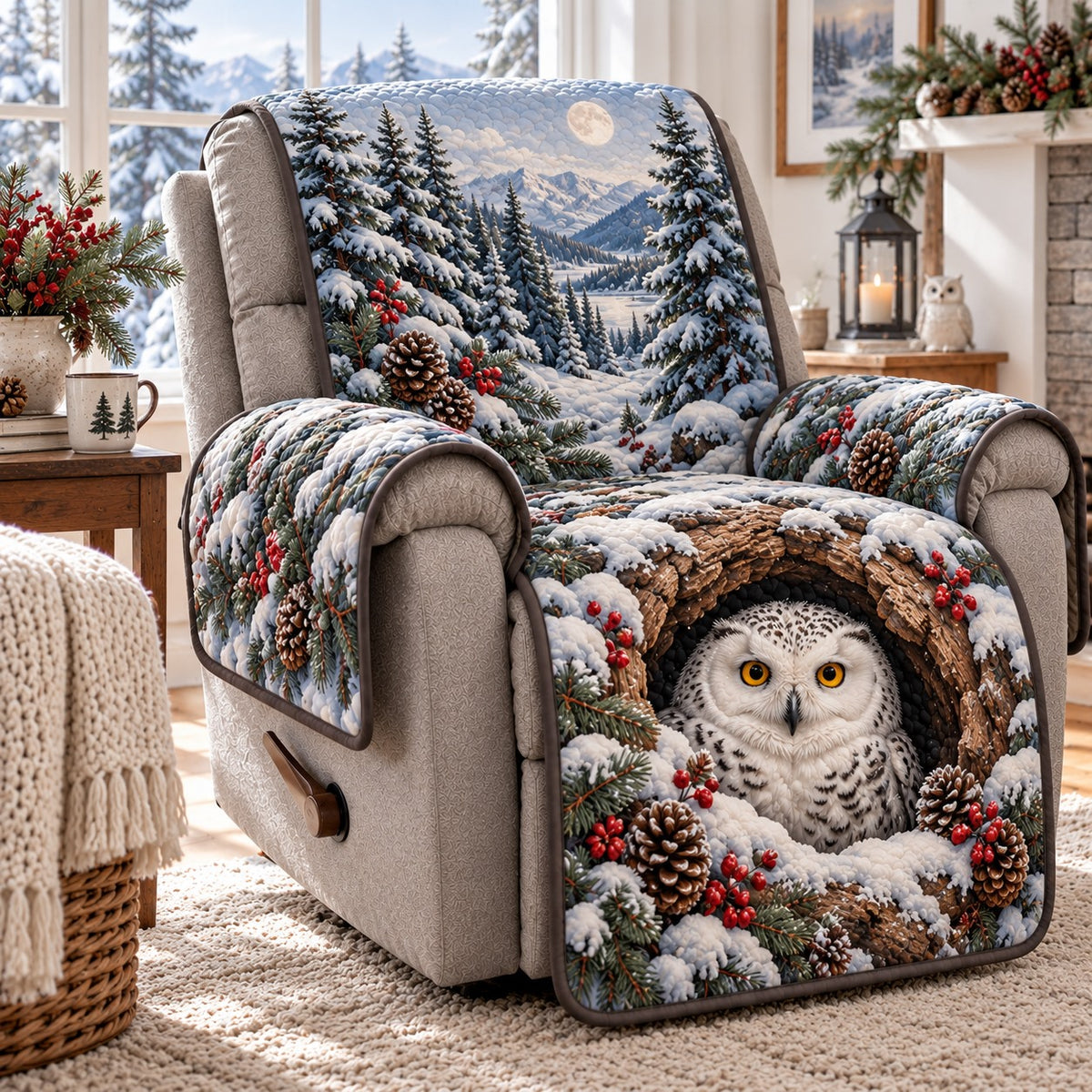 Winter Pinecone Hollow Quilted Sofa Cover SN0TD1366