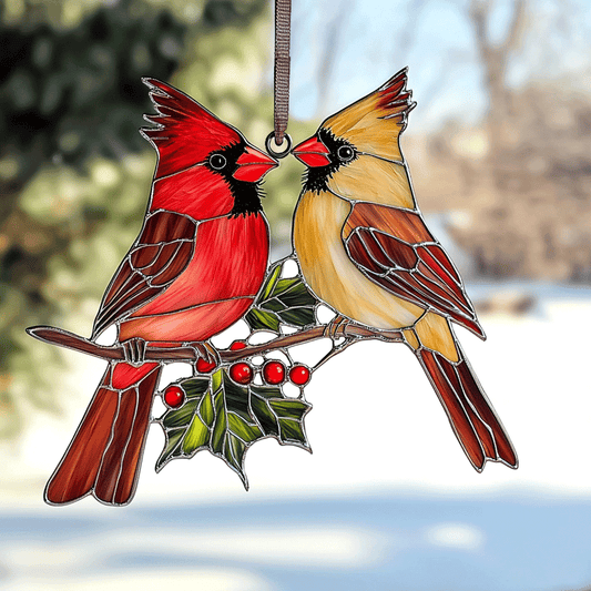 Winter Redbird Radiance - Window Hanging Suncatcher NCU0PD160