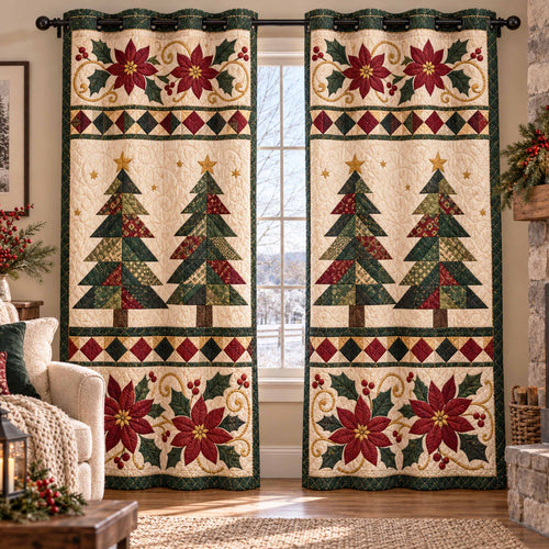 Winter Spruce Quilted Curtains SN0TD1105