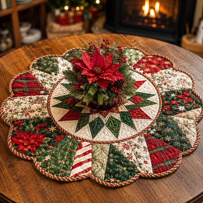 Winter Star Custom Shape Quilted Table Topper SN0TV100