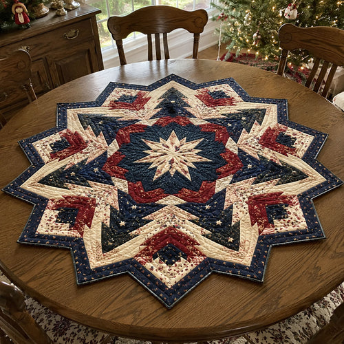 Winter Starry Night Custom Shape Quilted Table Topper SN0PT921