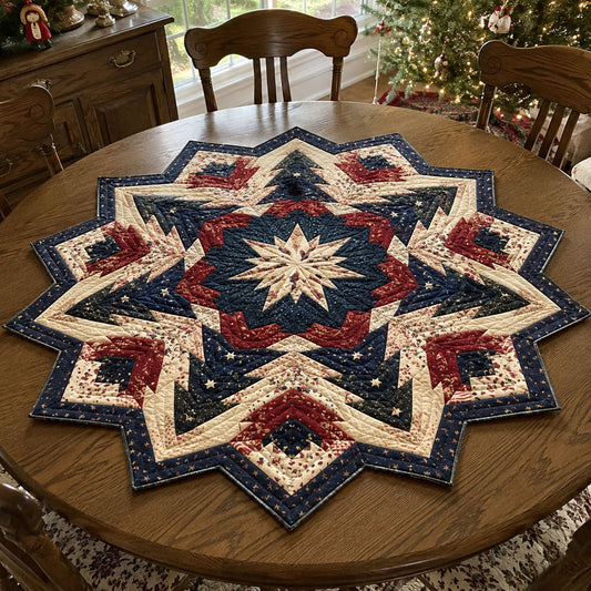 Winter Starry Night Custom Shape Quilted Table Topper SN0PT921