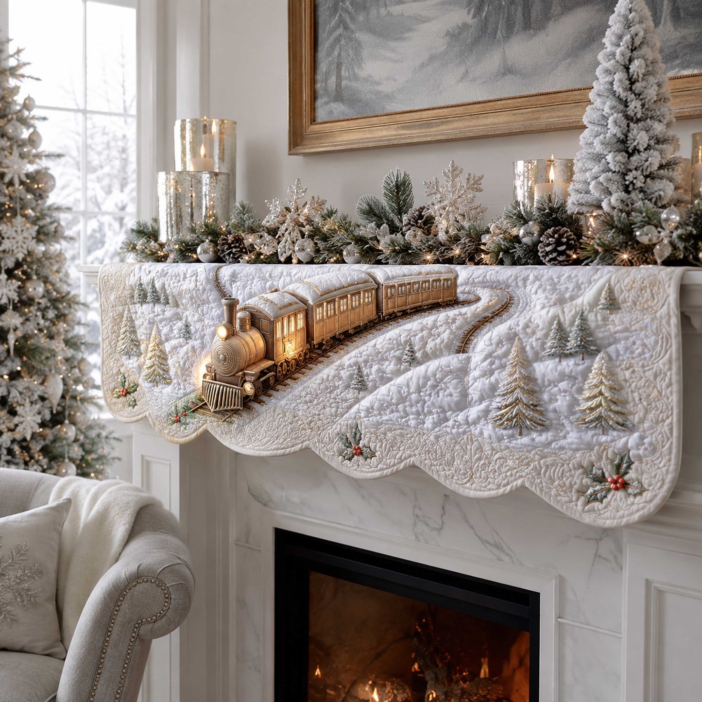 Winter Train Quilted Mantel Scarf SN0TD271