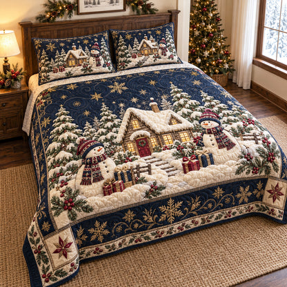 Winter Village 3-Piece Quilted Bedding Set SN0TV786