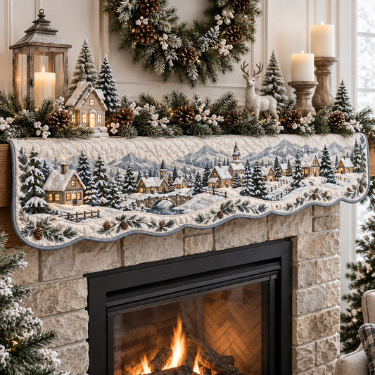 Winter Village Quilted Mantel Scarf SN0TV285